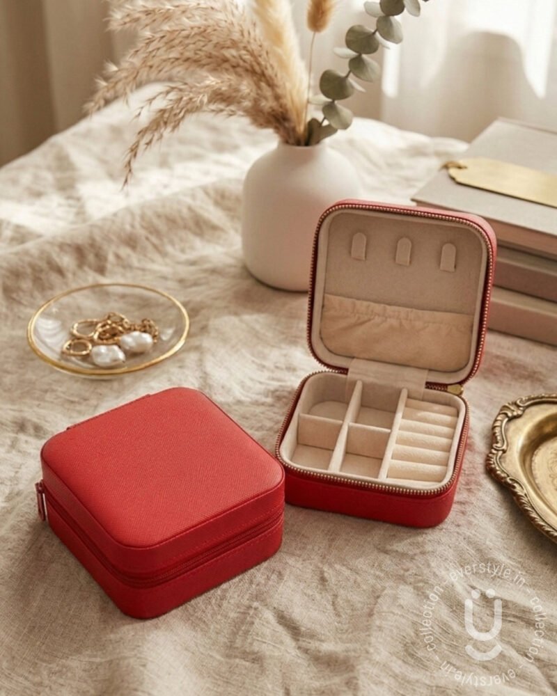 Jewellery Organiser Box-Red