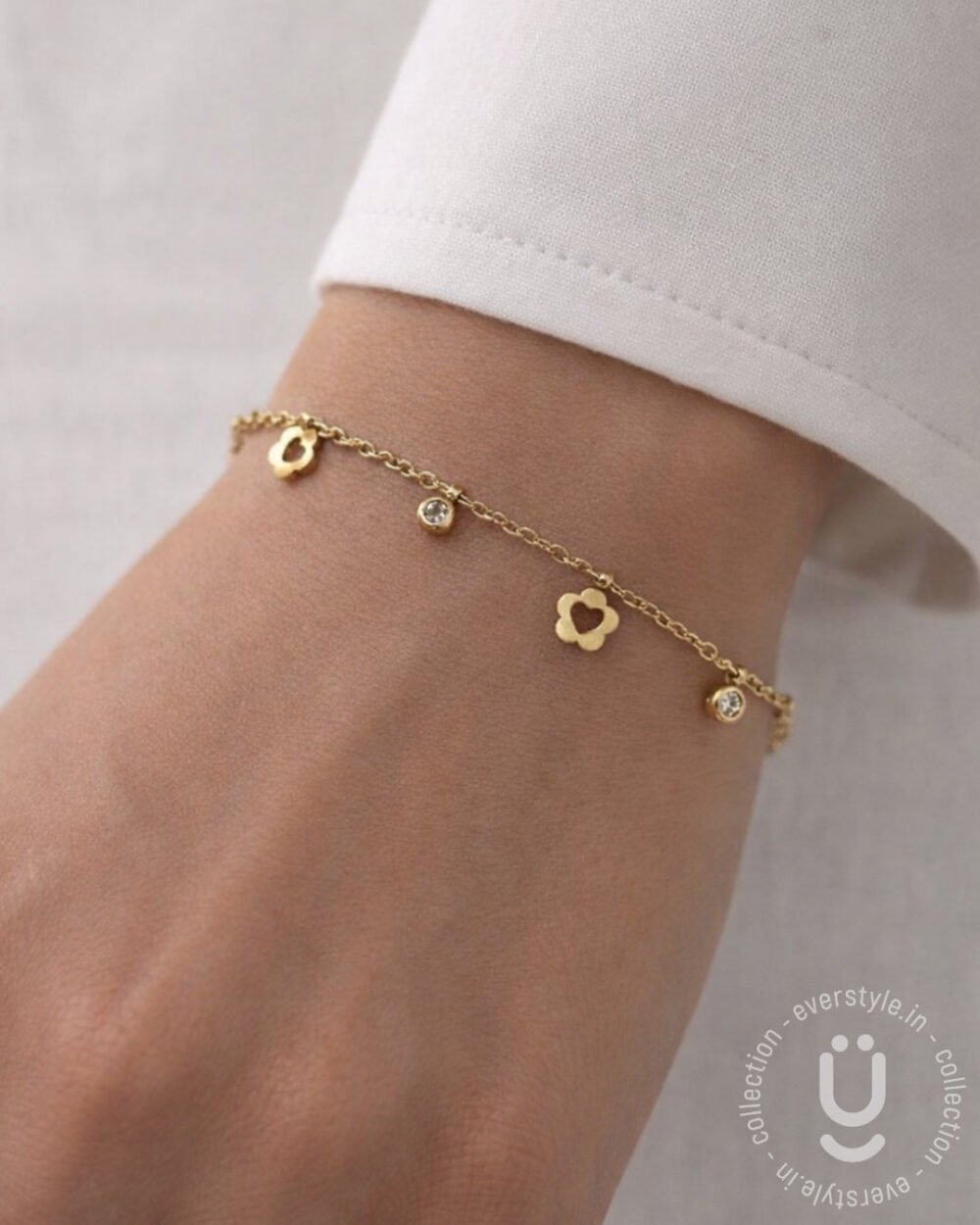 Anti-Tarnish Gold Flower Adjustable Bracelet