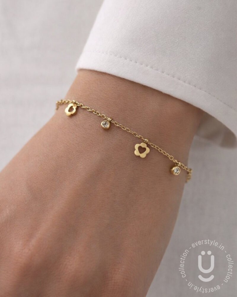 Anti-Tarnish Gold Flower Adjustable Bracelet