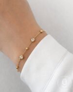 Anti-Tarnish Gold Stone Adjustable Bracelet