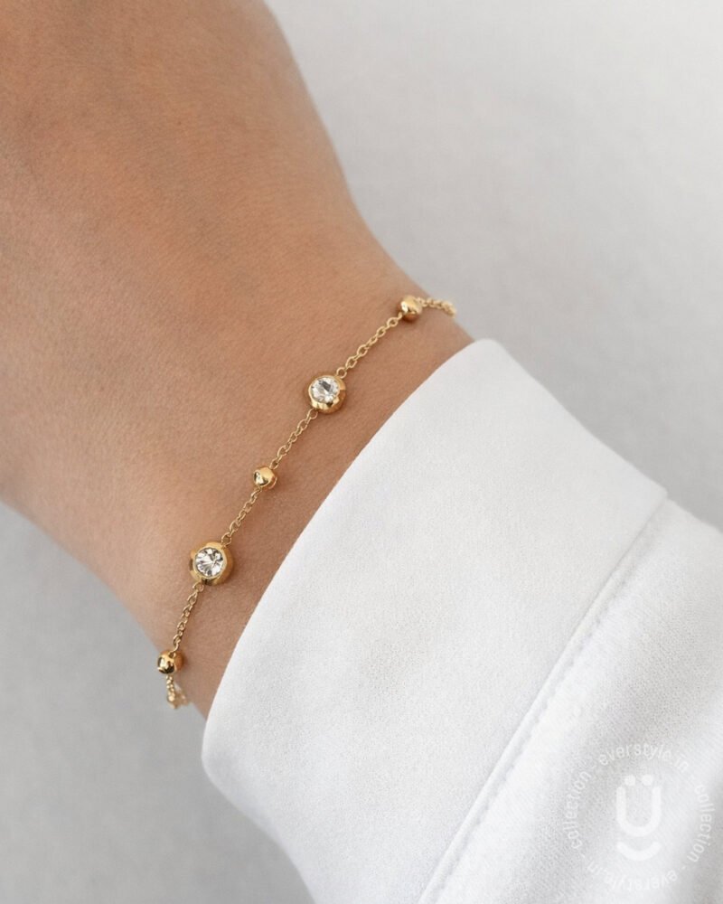 Anti-Tarnish Gold Stone Adjustable Bracelet