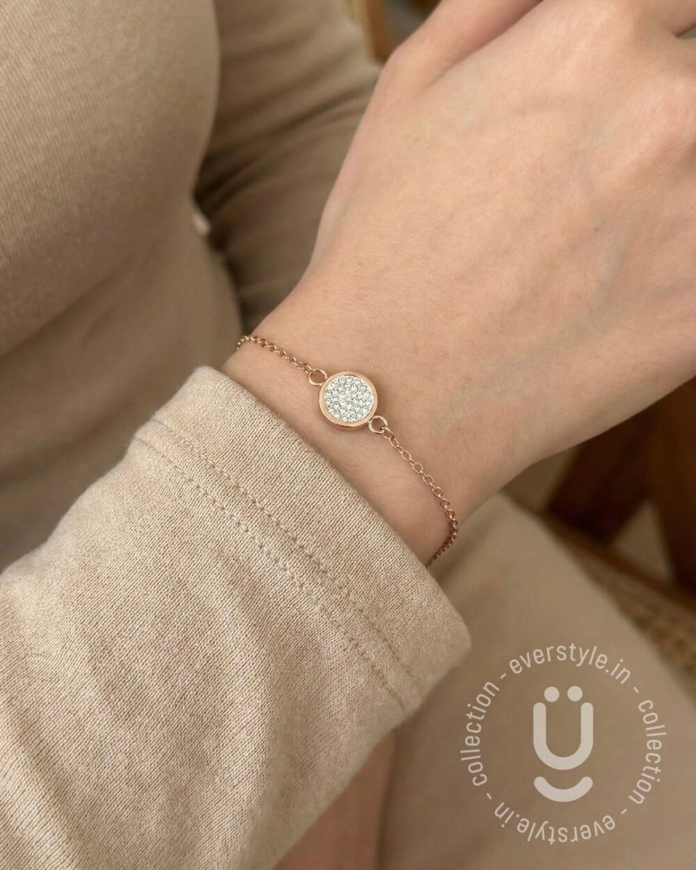 Anti-Tarnish Rose Gold Stone Adjustable Bracelet