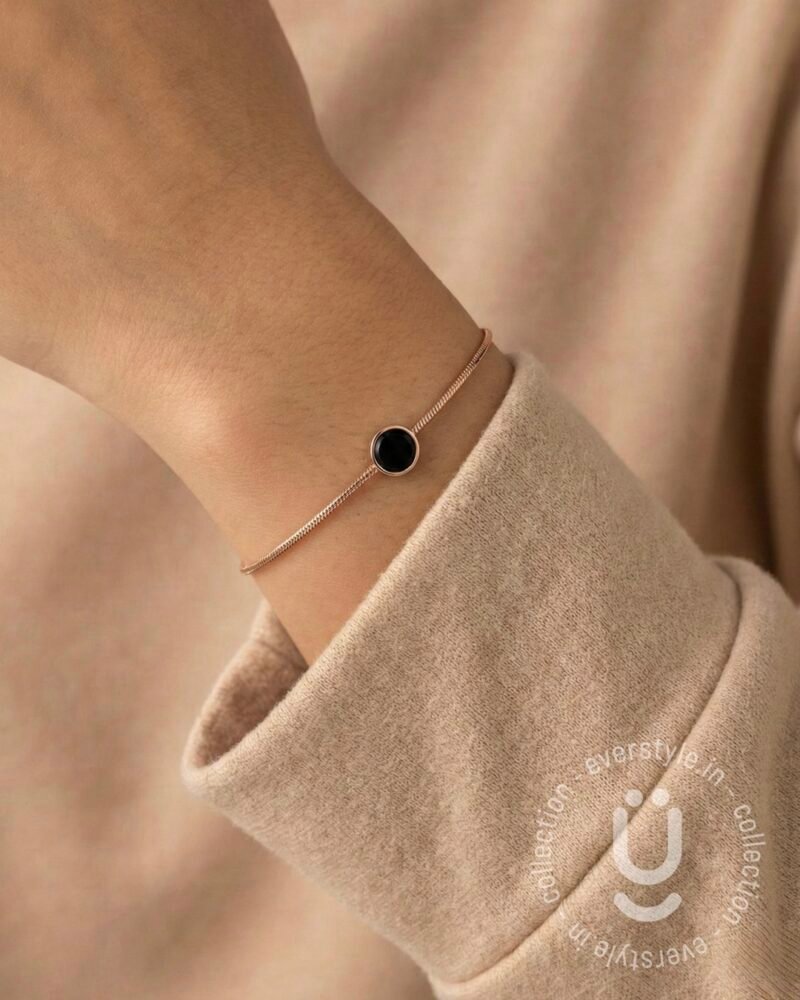 Anti-Tarnish Rose Gold Black Adjustable Bracelet