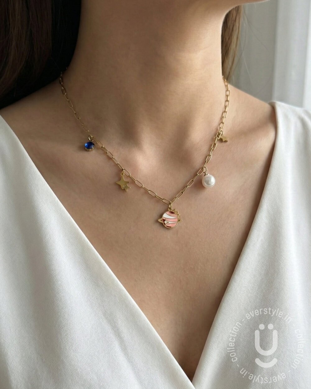 Anti-Tarnish Gold Charms Necklace