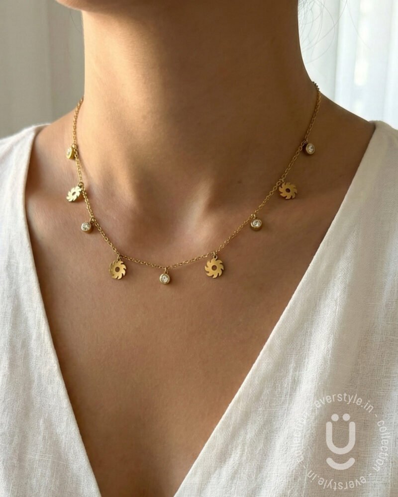 Anti-Tarnish Gold Charms Necklace