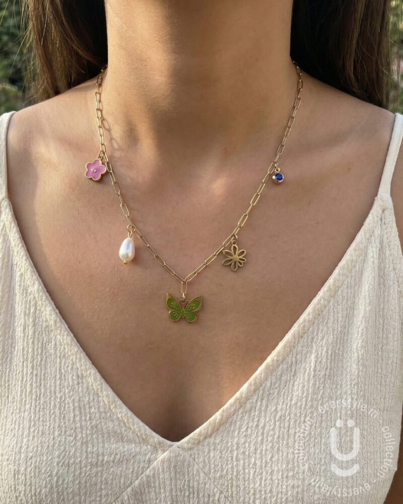 Anti-Tarnish Gold Butterfly Charms Necklace