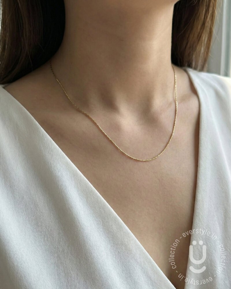 Anti-Tarnish Gold Simple Plain Necklace
