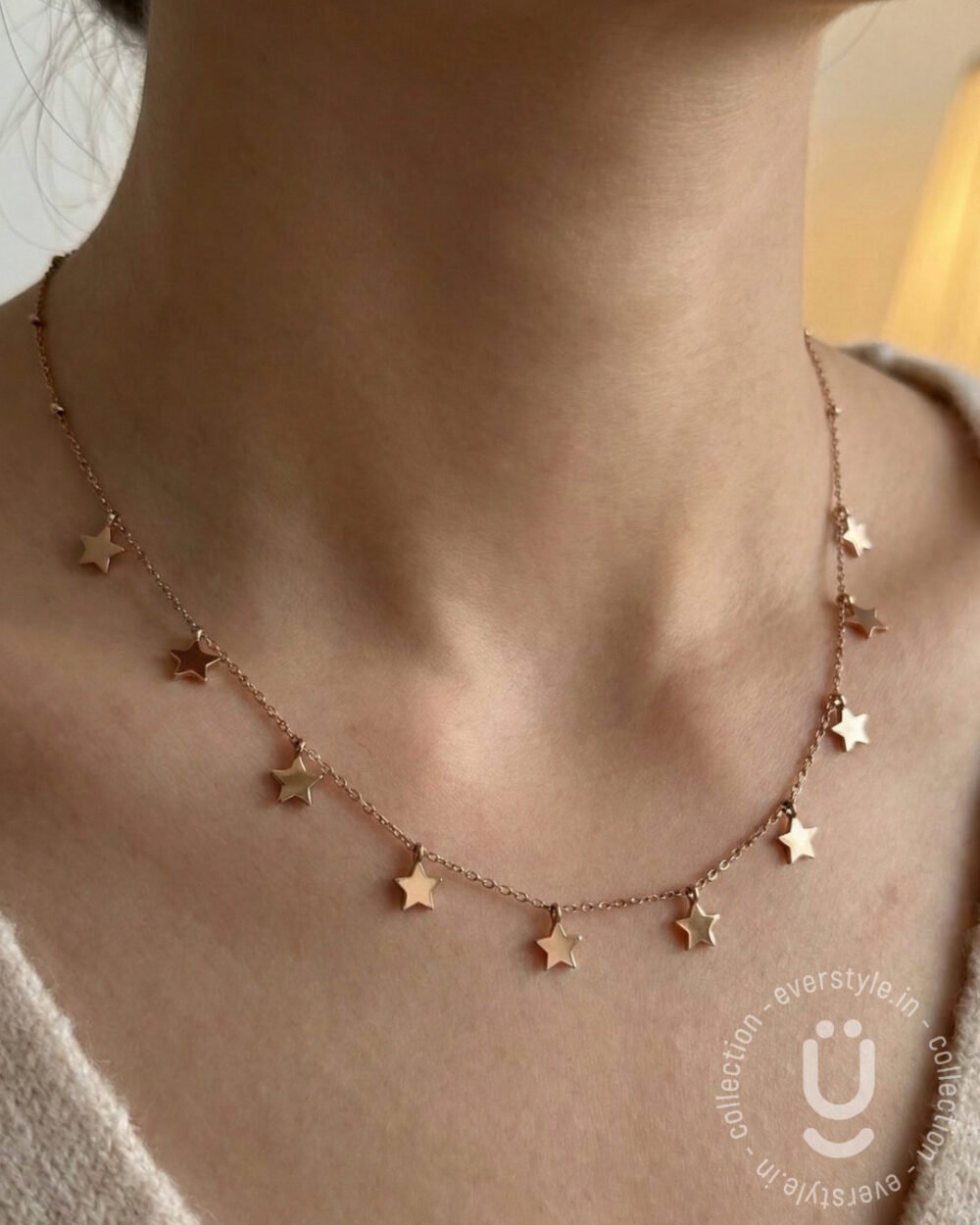 Anti-Tarnish Rose Gold Charms Necklace