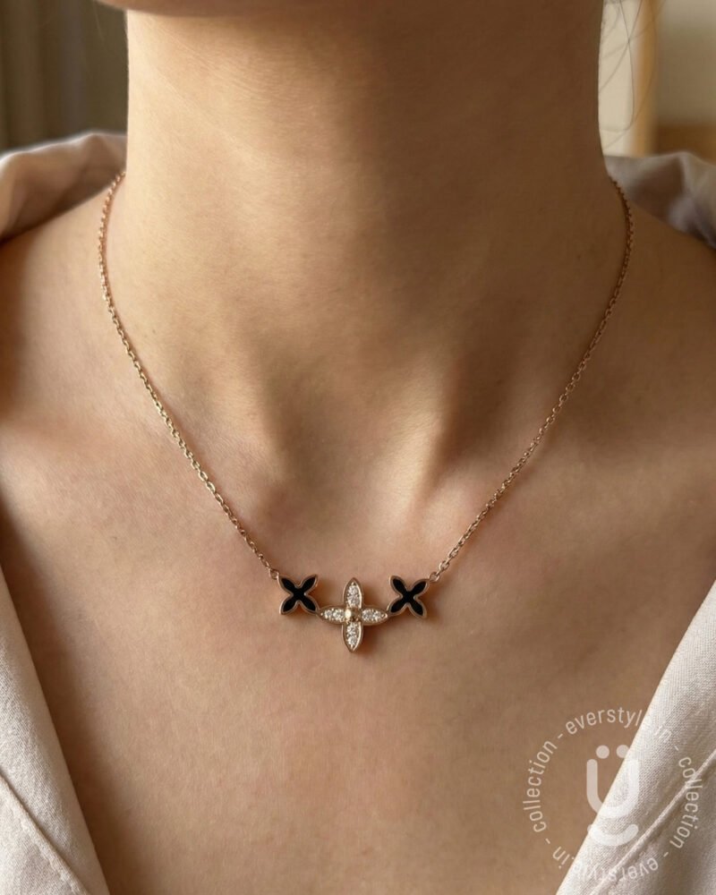 Anti-Tarnish Rose Gold Stone Pendant Necklace
