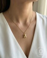 Anti-Tarnish Gold Teddy Bear Pendant Necklace