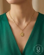 Anti-Tarnish Gold Flower Pendant Necklace