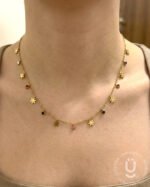 Anti-Tarnish Gold Multi Stone Charms Necklace