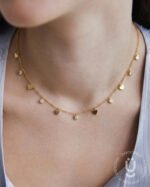 Anti-Tarnish Gold Heart Stone Charms Necklace