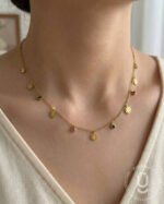 Anti-Tarnish Gold Charms Stone Necklace