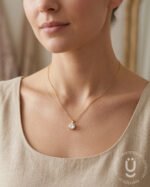 Anti-Tarnish Gold White Stone Necklace