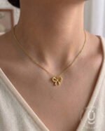 Anti-Tarnish Gold Bow Pendant Necklace