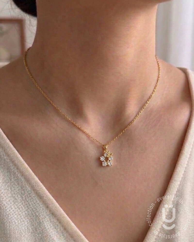 Anti-Tarnish Gold Stone Pendant Necklace