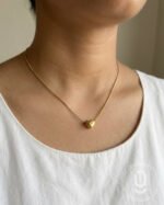 Anti-Tarnish Gold Heart Pendant Necklace