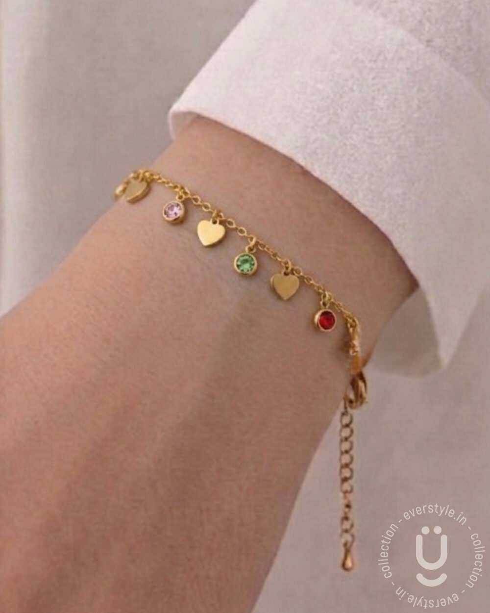 Anti-Tarnish Gold Heart Adjustable Bracelet