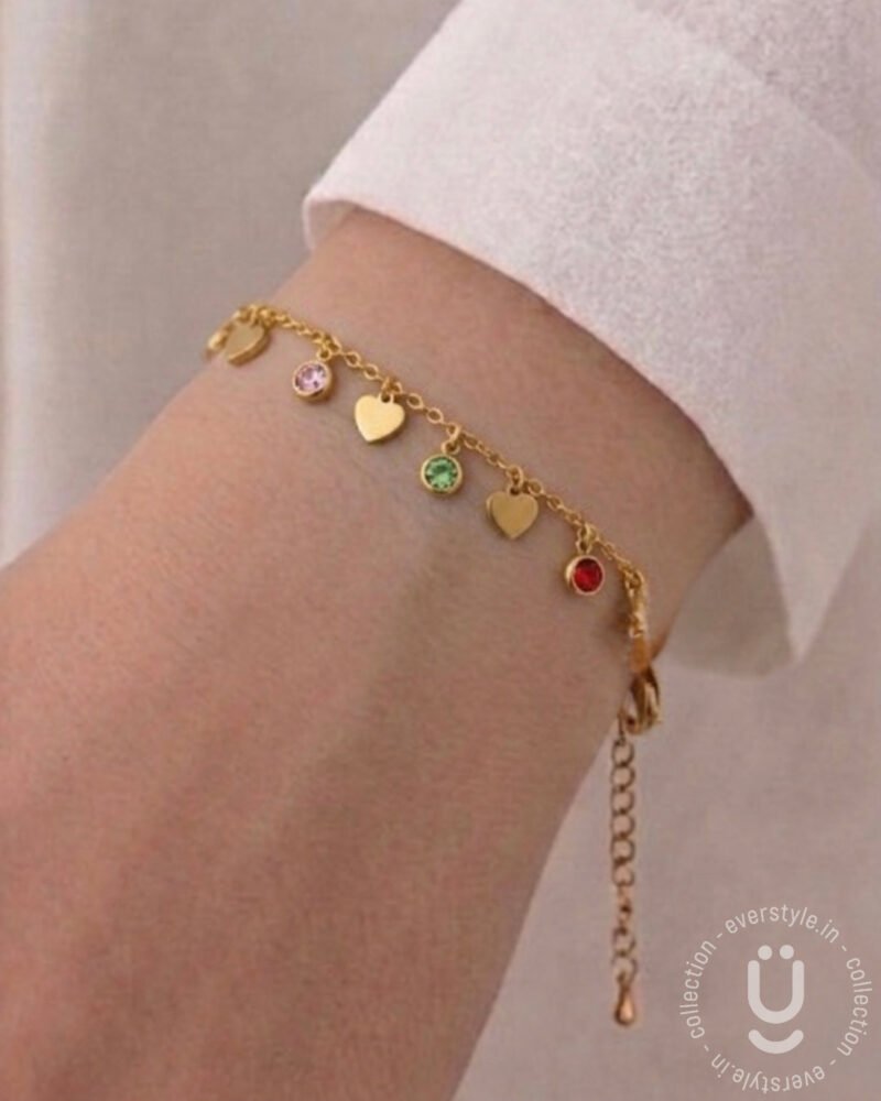 Anti-Tarnish Gold Heart Adjustable Bracelet