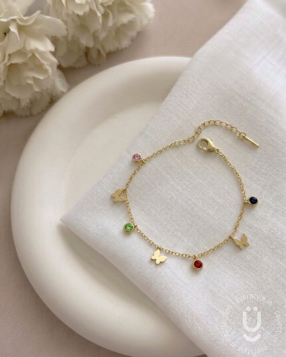 Anti-Tarnish Gold Butterfly Adjustable Bracelet