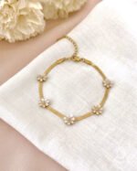 Anti-Tarnish Gold Flower Adjustable Bracelet