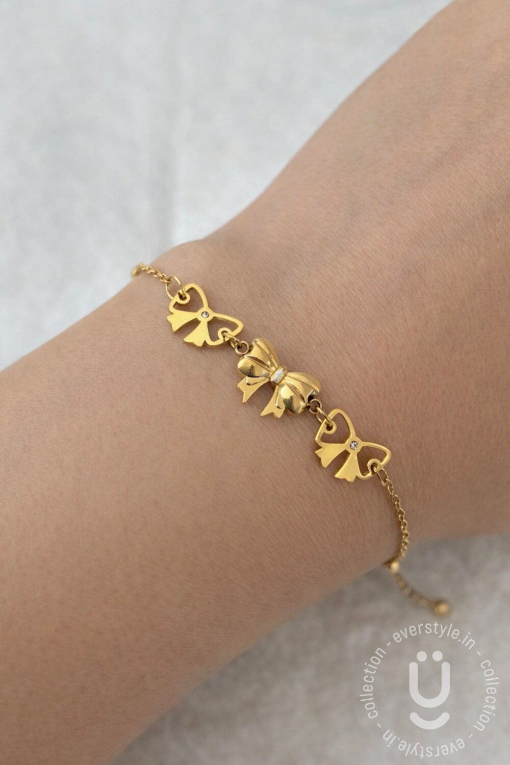 Anti-Tarnish Bow Adjustable Bracelet