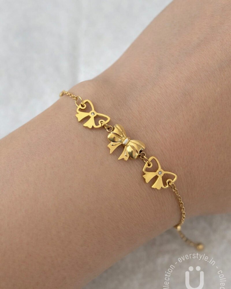 Anti-Tarnish Bow Adjustable Bracelet