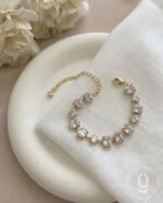 Anti-Tarnish Gold White Stone Adjustable Bracelet