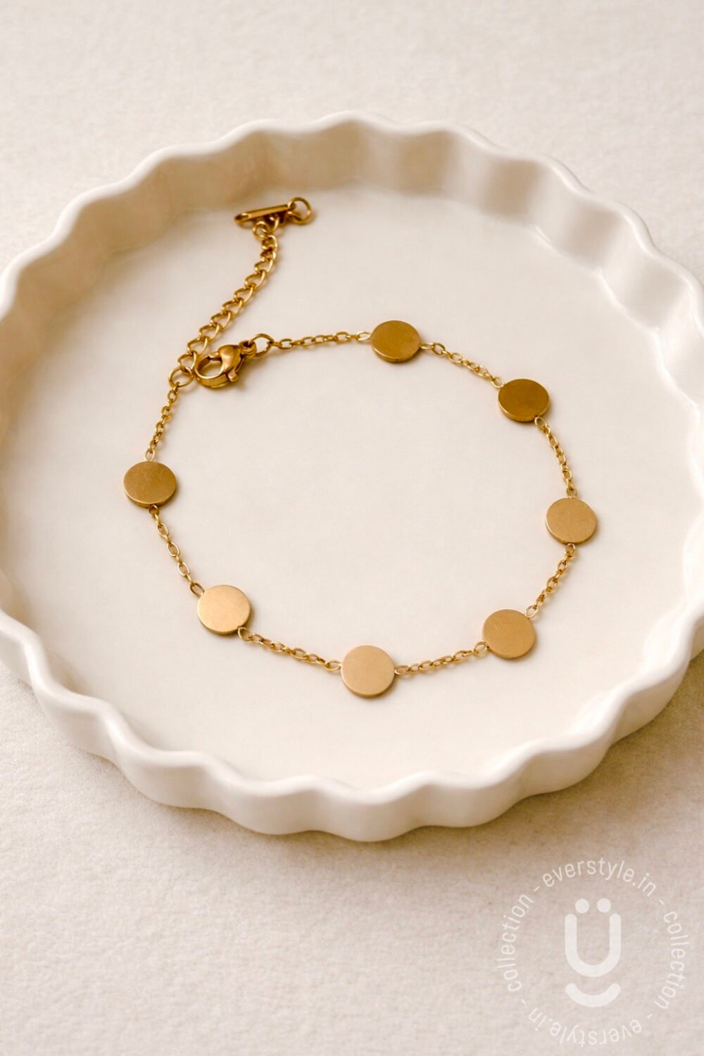 Anti-Tarnish Rose Gold Round Adjustable Bracelet