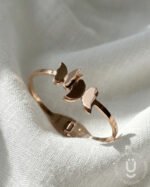 Anti-Tarnish Rose Gold Butterfly Open Bangle Size 2.2