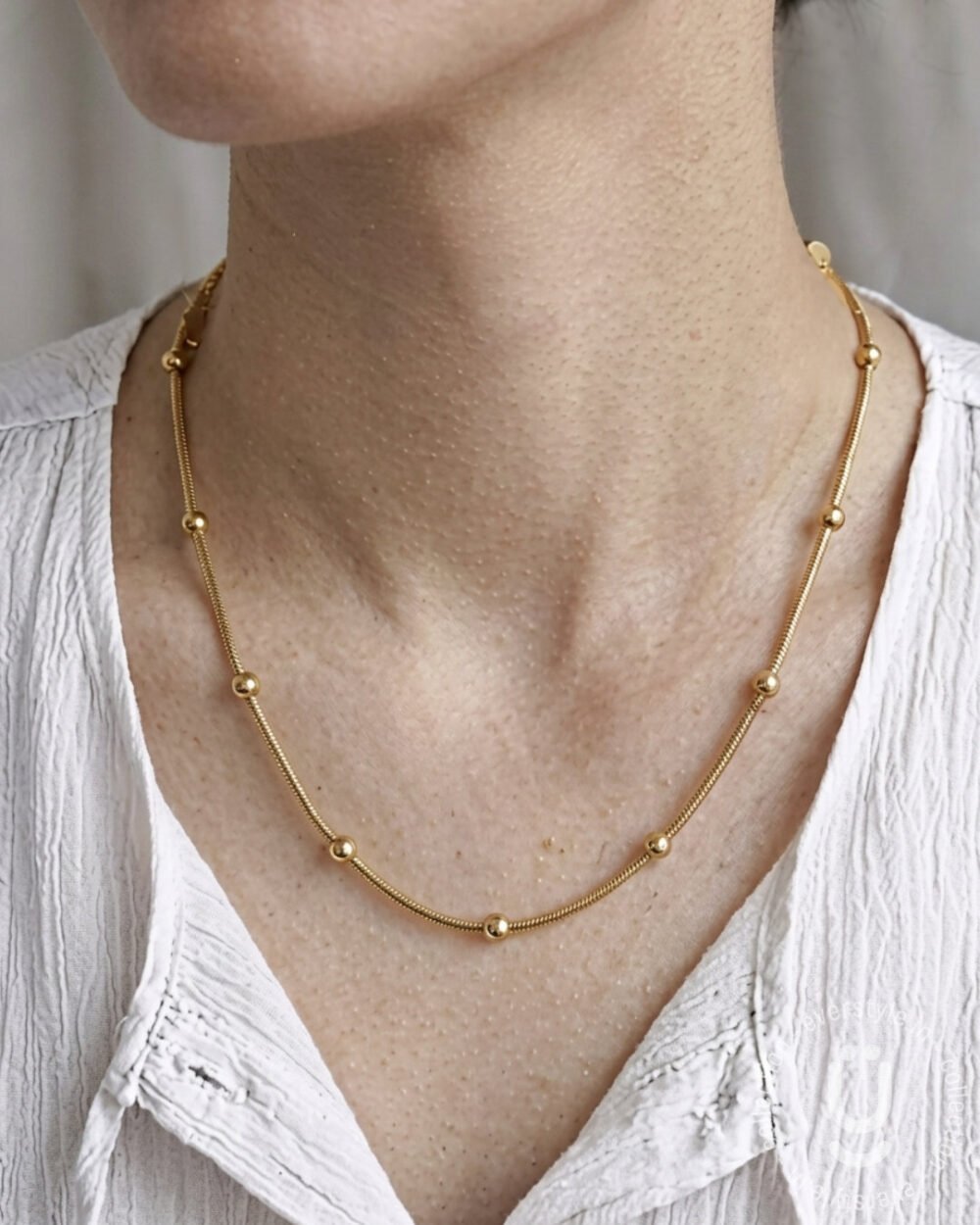 Anti-Tarnish Gold Ball Necklace