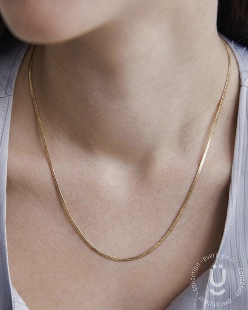 Anti-Tarnish Rose Gold Thin Snake Necklace
