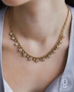 Anti-Tarnish Gold White Stone Necklace