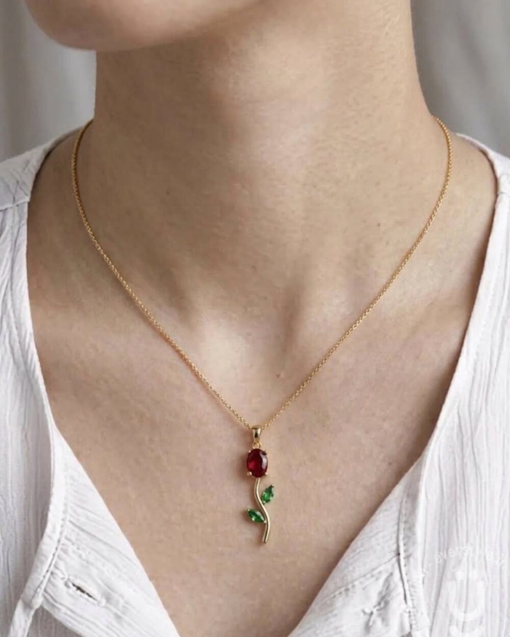 Anti-Tarnish Gold Tulip Necklace